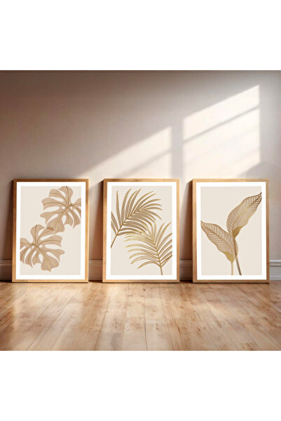 woodsia 3 Parça Çerçeve Görünümlü Ahşap Mdf Tablo Seti SET1161