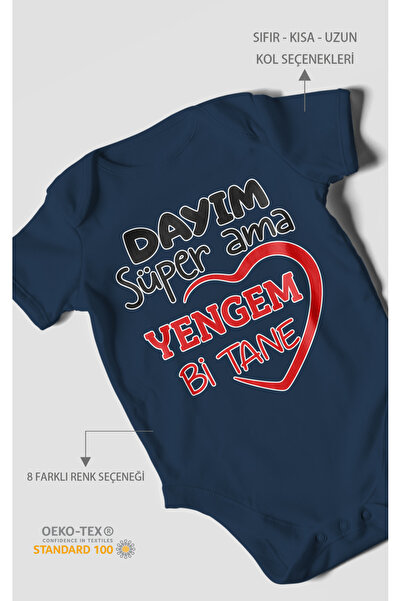 Dayım süper ama yengem bir tane Kısa Kollu Bebek Body %100 Pamuk