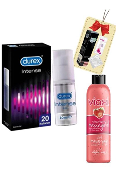 Durex İntense Uyarıcı Jel-Çilekli Rahatlatıcı Masaj Jel Set+Black Berry Jel-M...