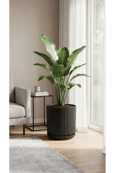 BiDünya Lotus Kendinden Tabaklı 10,5 Litre Saksı Dekoratif Plastik Çiçek Saksısı