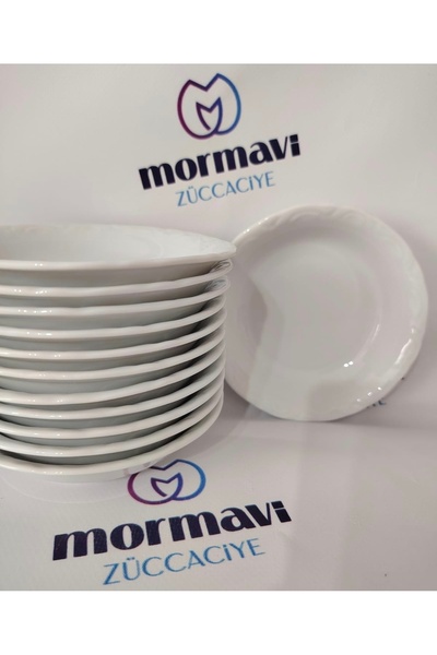Porland Porcelain Anadolu Beyazi 12 Pieces 14 cm (Small) Breakfast Plate, Jam...