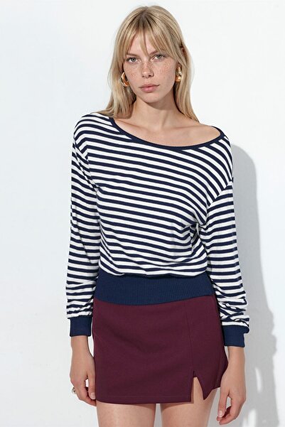 Hiccup Busem Striped Long Sleeve Ribbed T-Shirt