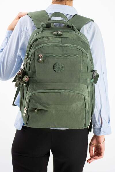 571 Collections Çanta Ultra Light Multi-Pocket Medium Size Backpack Green Mod...