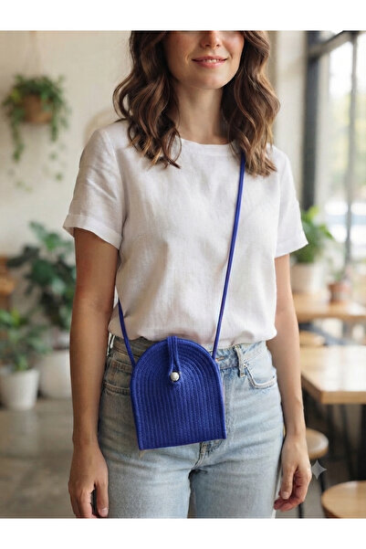 ENA Phone Bag,Crossbody Bag,Fuchsia Bag,Straw Bag Minimalist Bag,Handmade Bag...