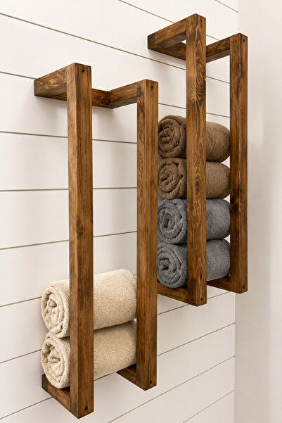 BARENDA Bathroom Kitchen Towel Holder Natural Wood Dowry Decoration Home