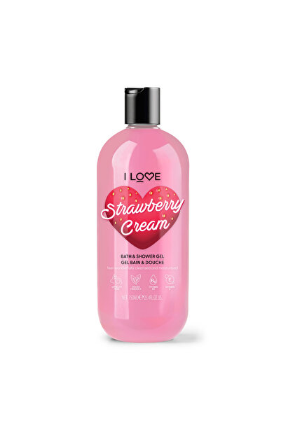 I Love Gel de duș hidratant cu căpșuni și frișcă 750 ml