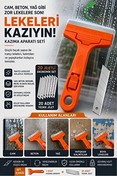 Femy Plastik Cam Kazıma + 20 Jilet Set