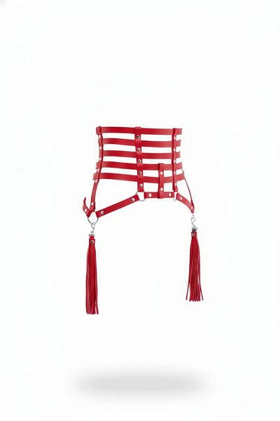 Angels Passion Red Band Detailed Corset Waist Accessory