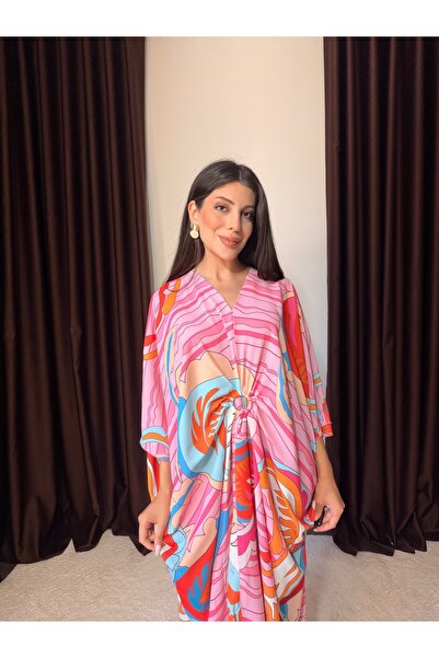 LOISY فستان نسائي منقوش بفتحة مفصلة