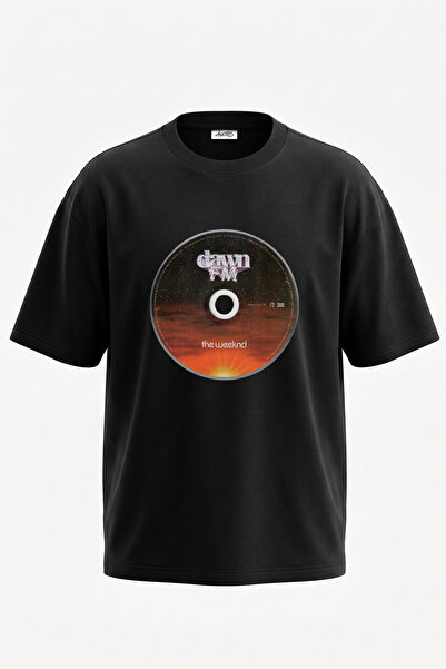 Anetos The Weeknd_58 Design Printed Oversize Black T-Shirt