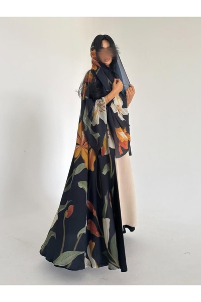 Classy She Printed Abaya Two-piece Set Including Headscarf