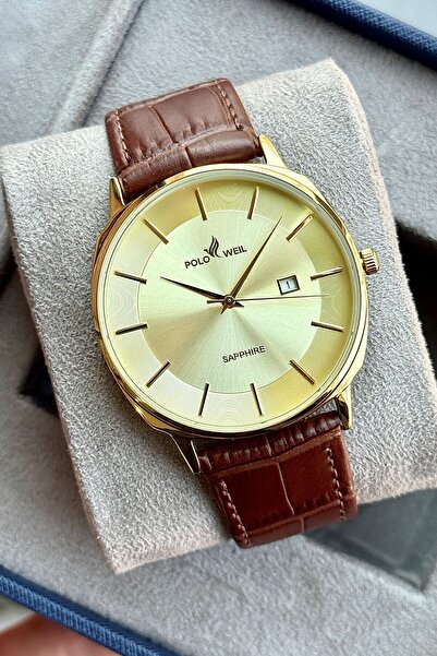 Polo Weil Pl002M Leather Men's Wristwatch with Strap