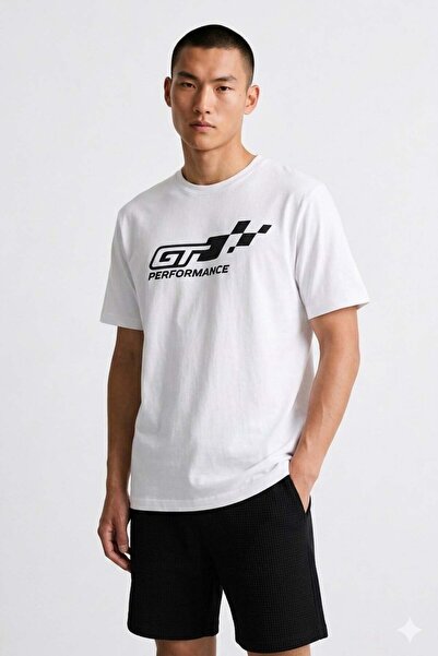 BARRELS AND OIL Men's Gt Printed T-Shirt - Ecru