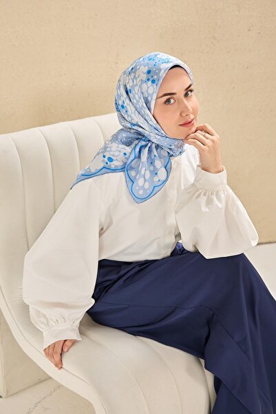 Silk Home وشاح حرير تويل سامانيولو بيبي بلو 90x90