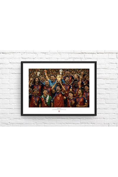 HOME MODE Spain FIFA World Cup Champions 2026 30x40 cm Black Floating Frame |...