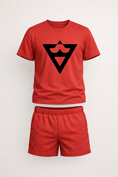 ZEMLİYA Unisex red printed t-shirt set