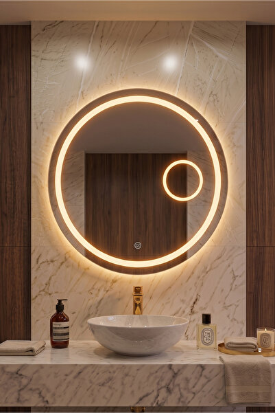 ROOMART Gün Işığı Kumlamalı Dokunmatik Ledli Ayna, Banyo Ayna Üst Dolabı 70 cm
