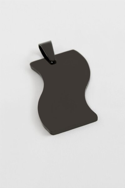 ZERO LAND Ilkestor Flag Name Engravable Steel Pendant (123610) 3 Cm-Black