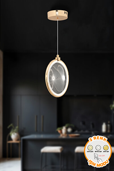 Capella Aydınlatma Modern Gold Kaplama 3 Renk Işık Özellikli Power Led Sarkıt...