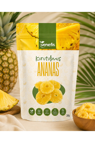 venefis Kurutulmuş Ananas 30 Gr - Atıştırmalık Ananas Kurusu
