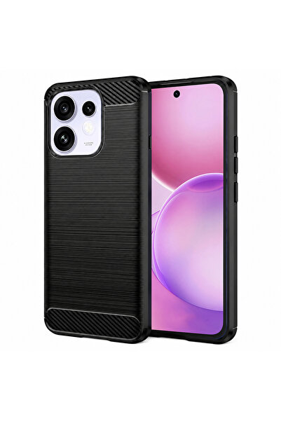 CLICK Husa pentru Oppo Reno16/ Oppo Reno16 Pro, Carbon Silicone, protectie an...