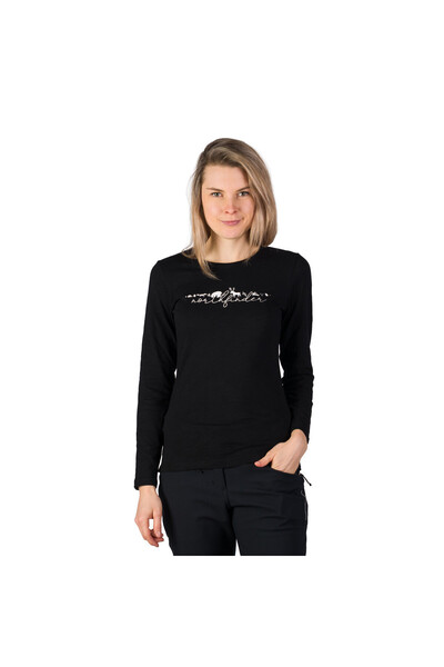 NORTHFINDER TR-6073OR tricou de damă din bumbac organic slub REIMUNDA, Negru