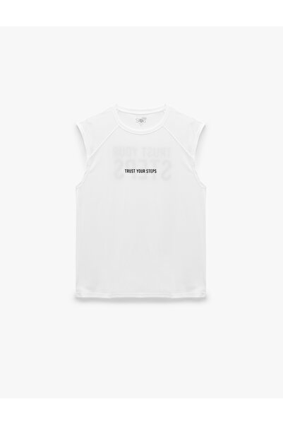 Koton Comfortable Fit Sleeveless Crew Neck Sports Tank Top with Back Print