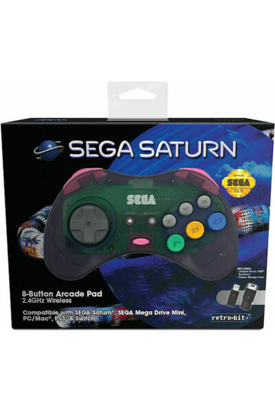 Retro-Bit Sega Saturn Ασύρματο Χειριστήριο για Android / PC / PS3 Γκρι