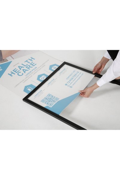 reklam etkisi Kaldırım Panosu Tekerlekli Slim Wind Pro Reklam 58,2x154,7 cm - Siyah Tek Kişilik Duba