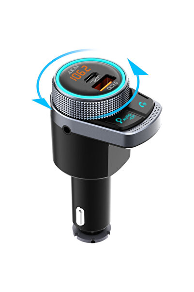 AKAI FMT-80BT Πομπός FM και φορτιστής με Bluetooth, USB γρήγορης φόρτισης & U...