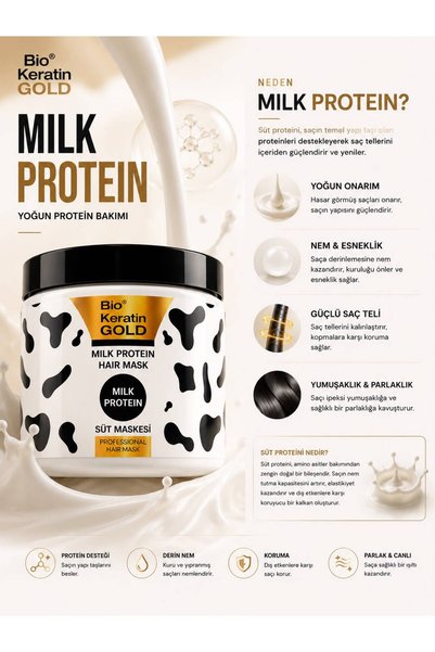 Bio Keratin Gold Milk Protein Hair Mask 500ml Intensive Moisture Repair