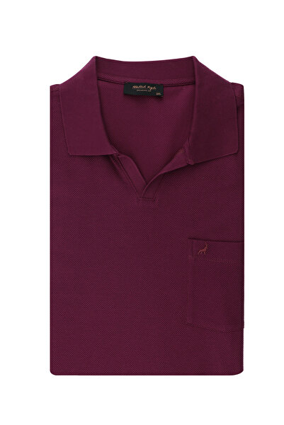 Abdullah Kiğılı Tricou din bumbac brodat cu guler polo, mărime mare