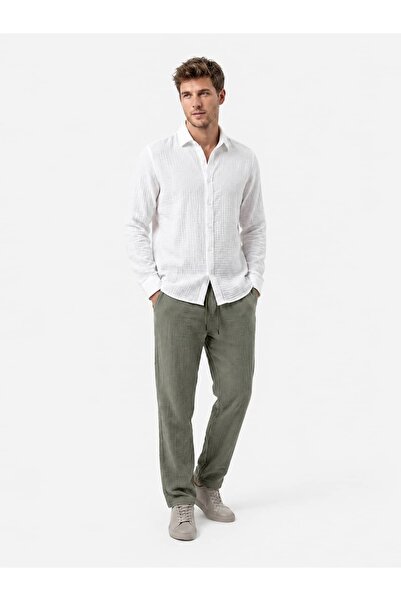 Wise Men's Long Sleeve Muslin Shirt