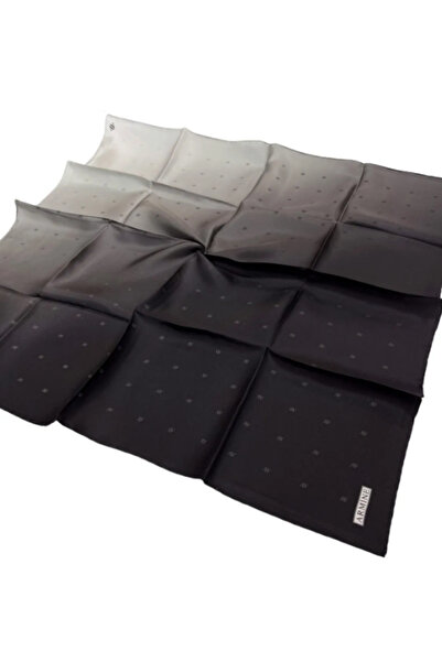 Armine Nostalji Sura Pure Silk Scarf 8338 - 09 Black Degrede Slogan Pattern