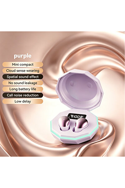 Choice10 B57 Purple Electroplated TWS In-Ear Wireless Earphone Long Battery L...