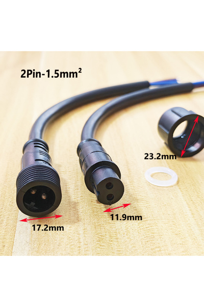 Choice4 D-2Pin-1.5mm2 Waterproof Wire Connector 2/3/4/5/6Pin Plug Socket with...