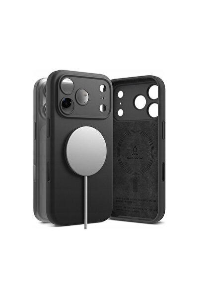 Ringke Husă magnetică din silicon Magsafe pentru iPhone 17 Pro Max Negru