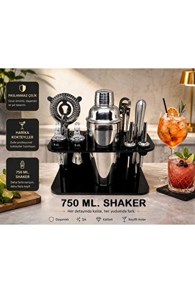 Profesyonel Kokteyl Hazırlama Seti - Standlı 750 Ml