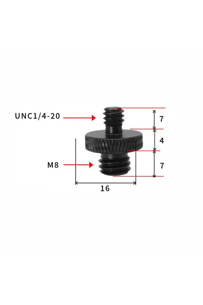 Choice9 black 2pcs 1 4 to M8 2/4pcs Universal Camera Conversion Screw 1/4 Mal...