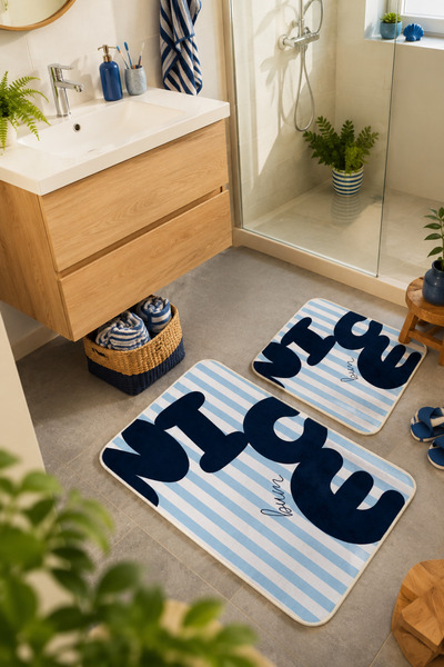 Pilloveland Non-Slip Base Washable 2-Piece Bath Mat - 60*100 cm - 50*60 cm - ...