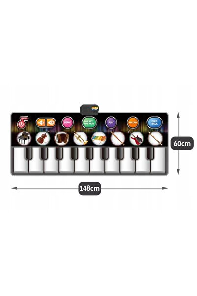 Stator Covoraș muzical mare 148x60 cm pentru dans pentru copii PIANO RECORDS XXL