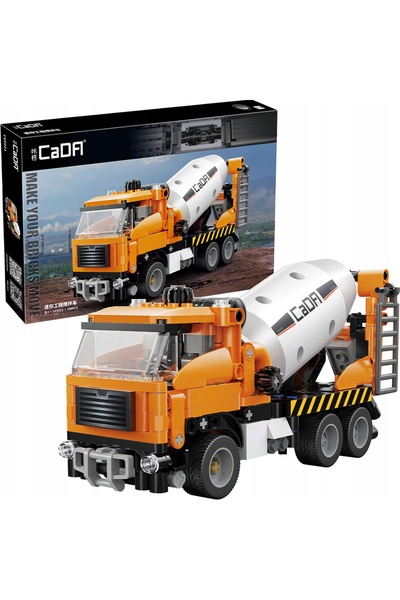 cada Betonieră Vehicul de Construcții 368 Piese Realistă 22,8 X 11,5 cm
