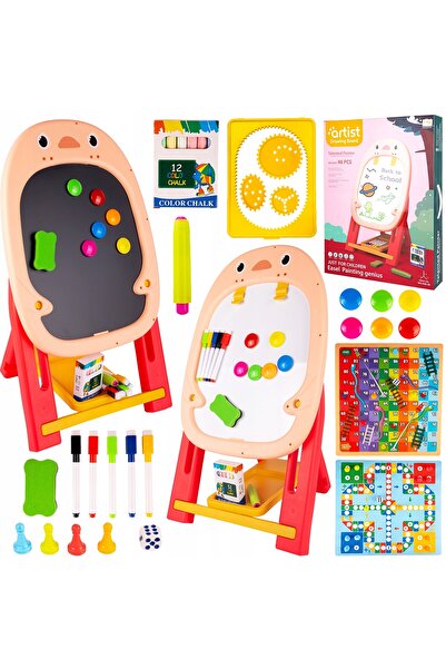 MalPlay Tablă magnetică educativă 2-în-1, tablă verticală + Accesorii, Jocuri...
