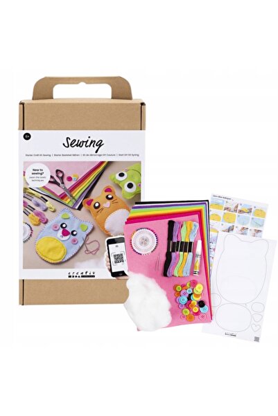 Creativ Company Set creativ pentru cusut jucării mascotă din pâslă, Pâslă pen...