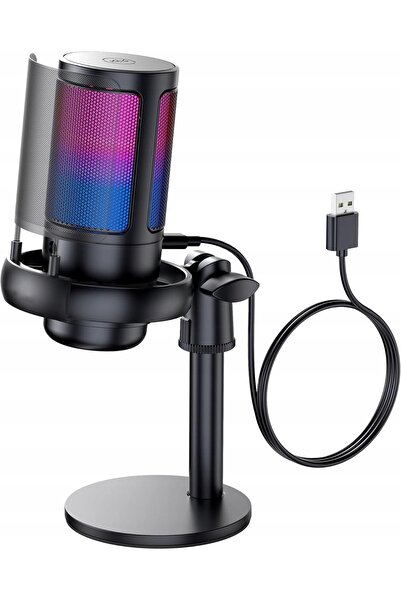 NO BRAND Microfon de gaming RGB dinamic, microfon USB pentru streaming