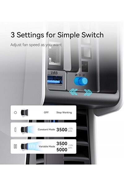 NO BRAND Ventilator de răcire pentru PS5 Slim cu control automat al vitezei, ...