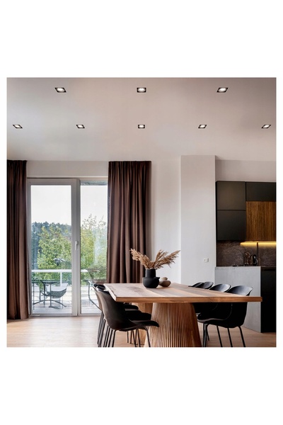 NO BRAND 6x suport lampă halogen pătrat din sticlă + bec LED GU10 3.5W 3 culori