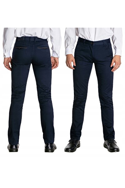 NO BRAND Pantaloni eleganți business casual pentru bărbați, din bumbac chino ...
