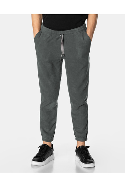 NO BRAND Pantaloni de trening groși și călduroși din fleece pentru bărbați, d...