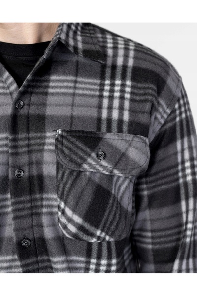 NO BRAND Cămașă groasă și călduroasă din fleece pentru bărbați, căptușită cu ...